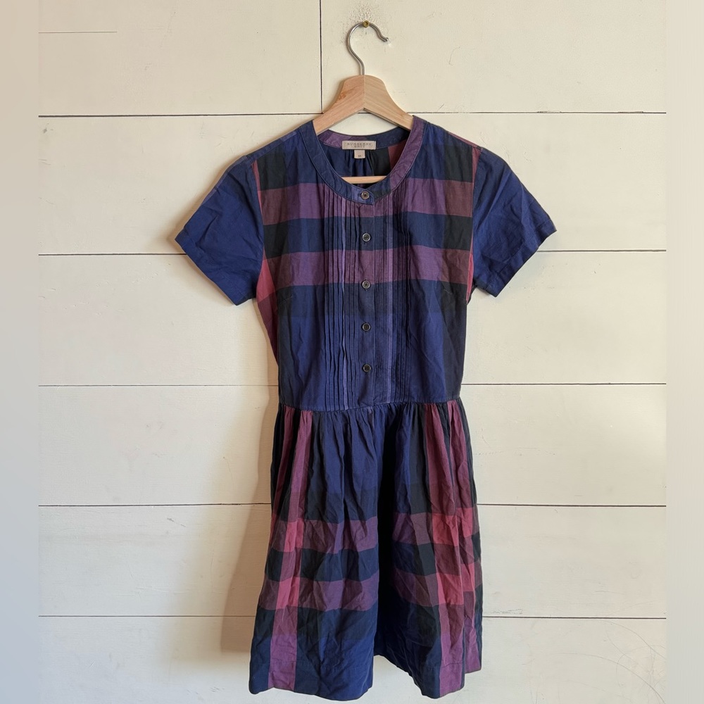 Girls Burberry Brit Plaid Dress